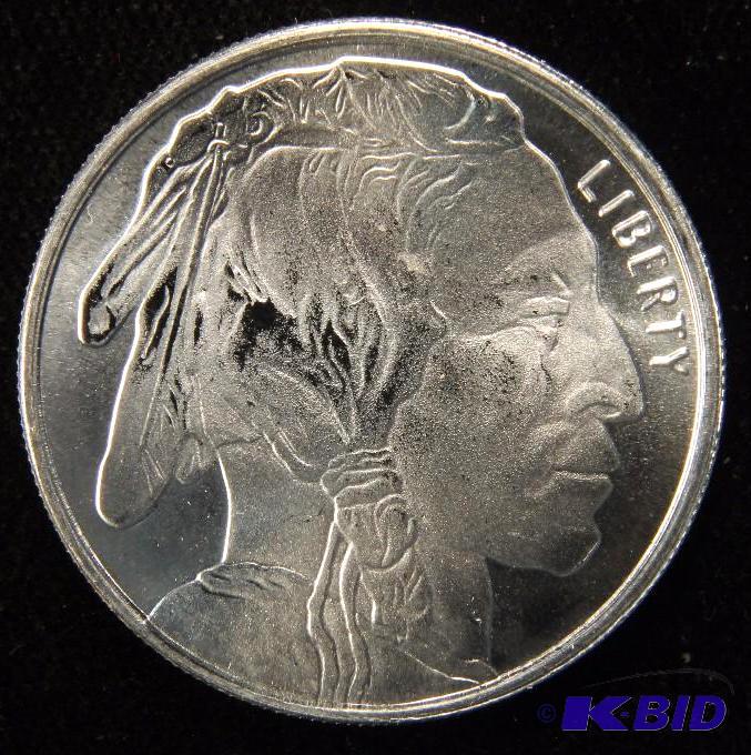 12 TROY Oz. .999 FINE SILVER ROUND BUFFALO DESIGN