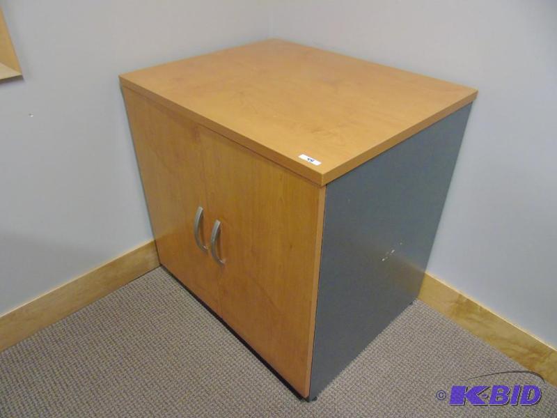 lot 44 image: Honey Maple 2 Door Cabinet