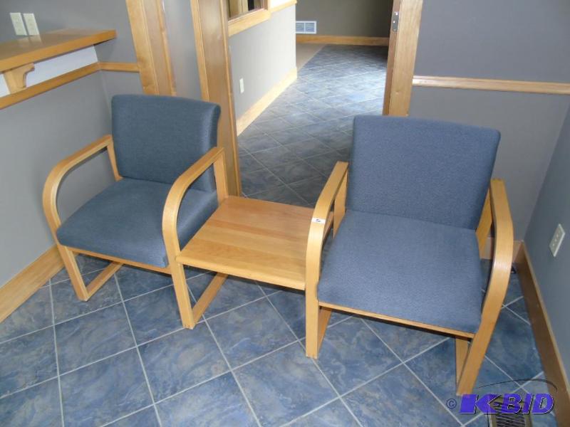 lot 56 image: Reception Chairs wBuilt in Table