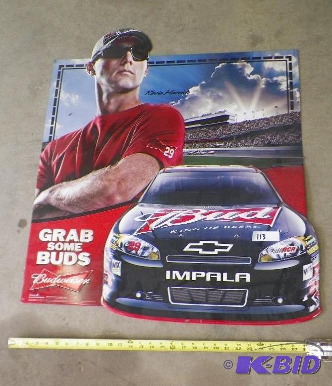 lot 113 image: Metal Sign Bud Racing