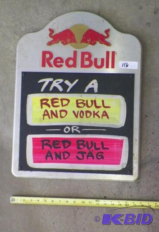 lot 116 image: Metal Sign Red Bull