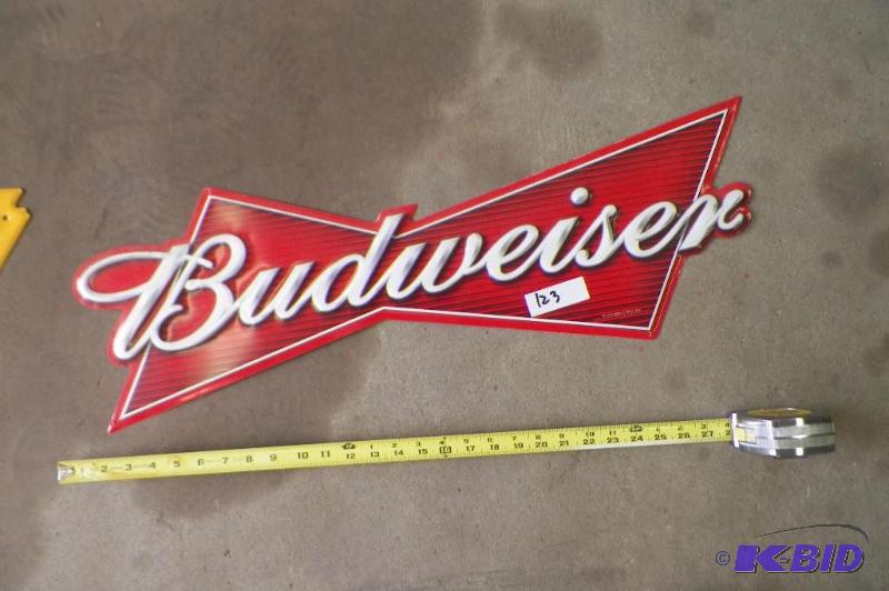 lot 123 image: Metal Sign Bud Sign