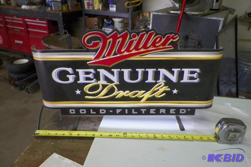 lot 128 image: Miller Genuine Light Sign