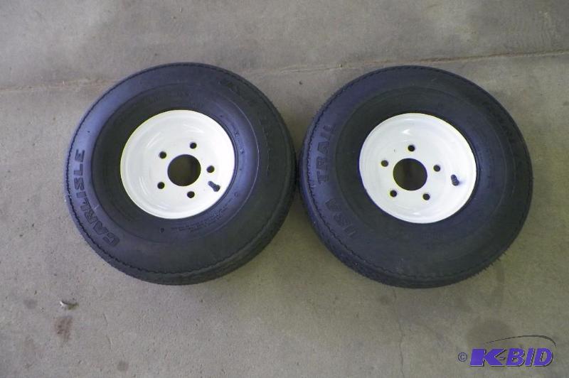 lot 14 image: Brand new TIRES - 5.70-8 5 Hole Rims