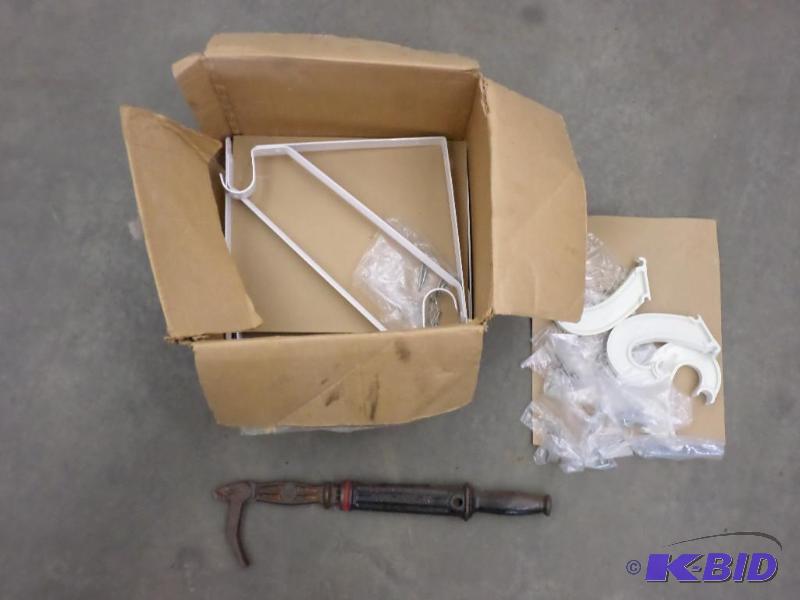 lot 106 image: Box Of Hardware & (1) Vintage Nail Puller...
