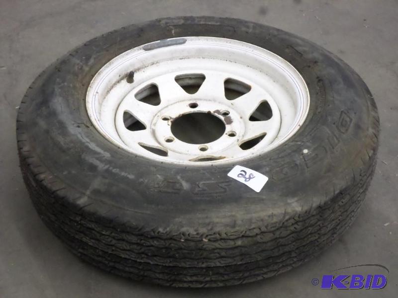 lot 28 image: ST2257515 Trailer Tire On 6-Lug Steel Wheel...