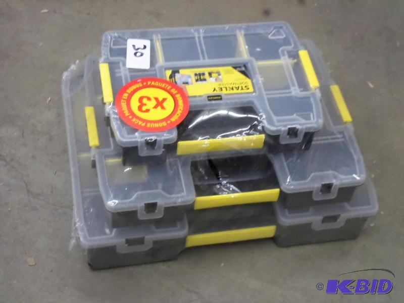 lot 30 image: New Stanley 3-Pack Of Plastic Organizers...