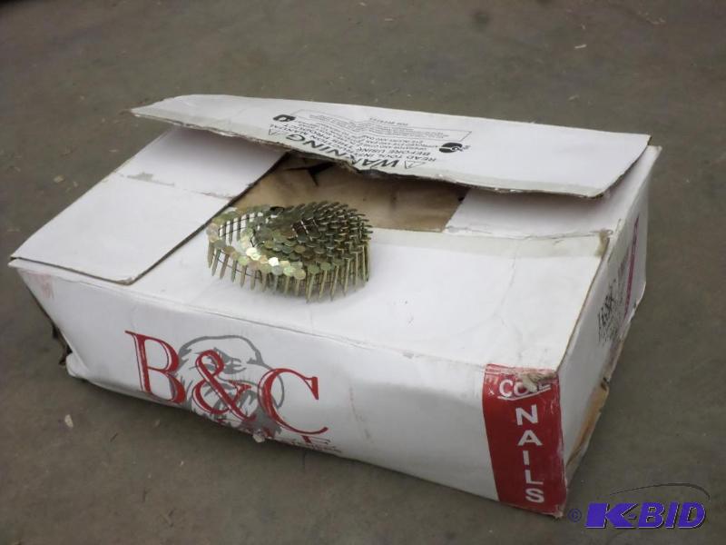 lot 41 image: Near Full Box Of Coil Roofing Nails...