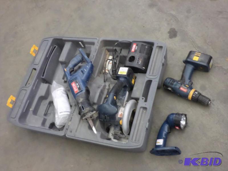 lot 73 image: Ryobi 18Volt Cordless Tool Set...