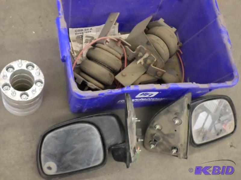 lot 80 image: Lot Of (2) Truck Mirrors, (4) Wheel Spacers, ...