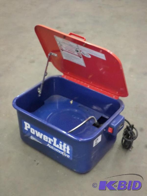 lot 89 image: Like New PowerLift Benchtop Parts Washer...