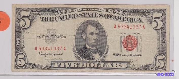 1928 F Red Seal $5.00