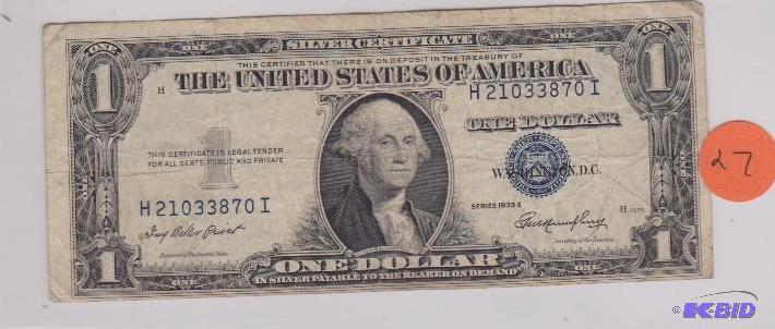 1935 E Blue Seal Silver Certificate
