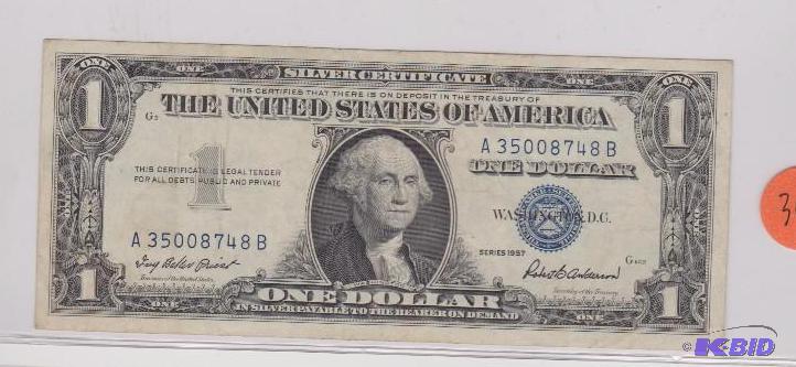 1957 Blue Seal $1.00 Silver Certificate
