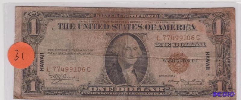 1935 A Hawaii Silver Certificate