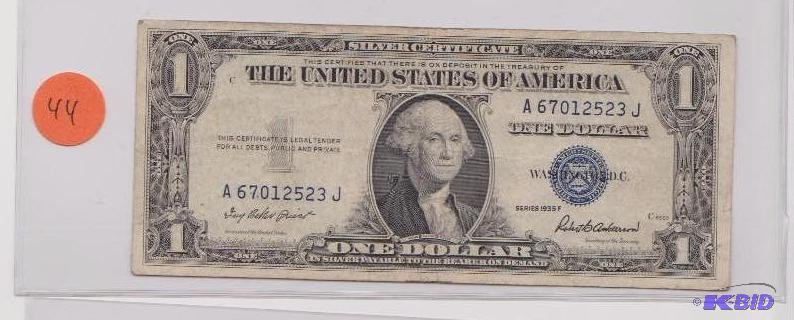 1935 F Blue Seal Silver Certificate