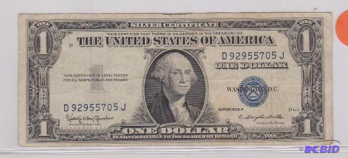 1935 H $1.00 Blue Seal Silver Certificate