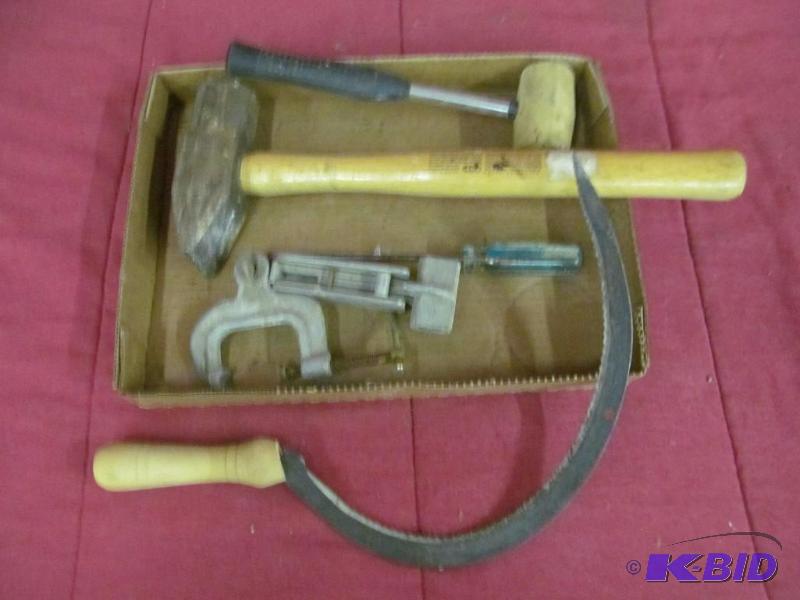 Sickle, mall, mallet