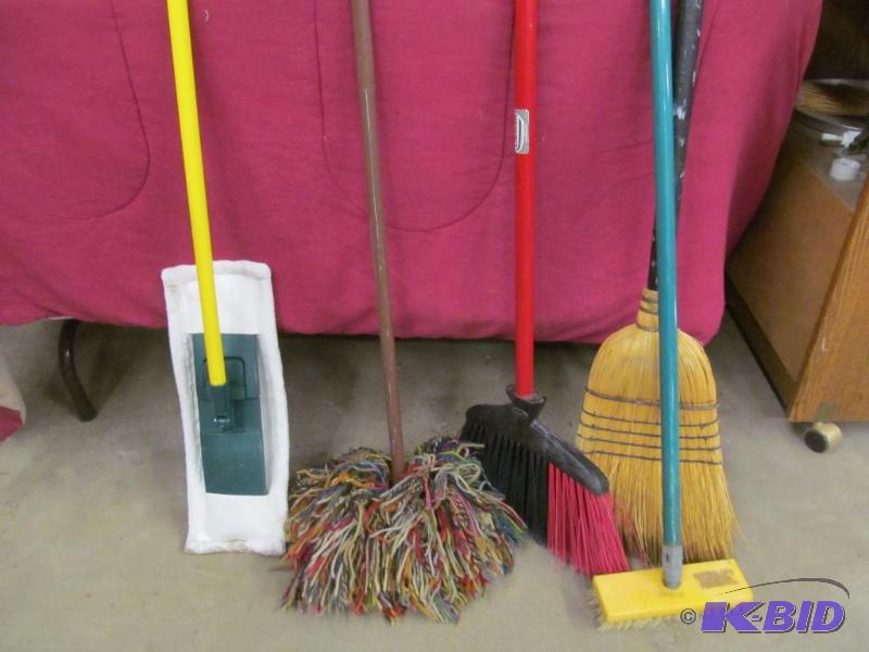 Brooms, mops