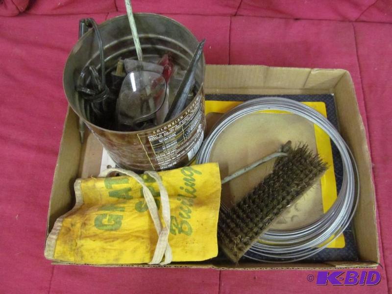 Sand paper, solder gun, safety glasses