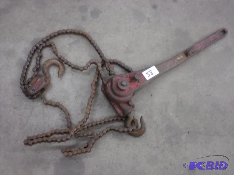 lot 58 image: Vintage Steel Chain Come-Along...
