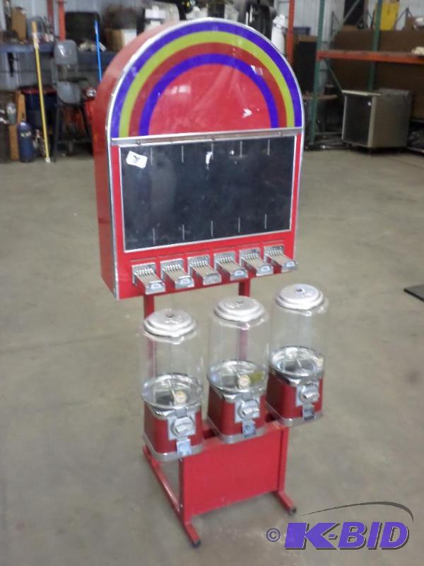 lot 78 image: 9-Section Coin-Operates Vending Machine, Lock...
