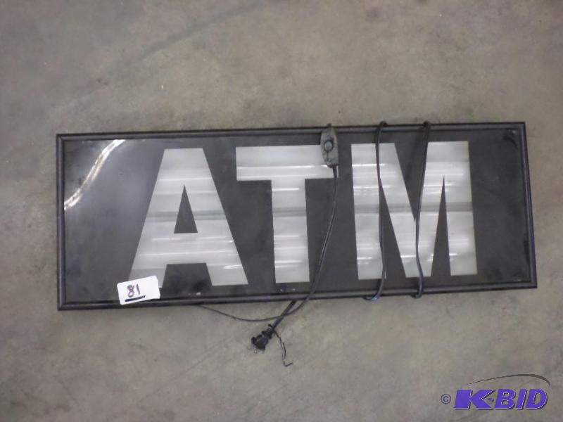 lot 81 image: 10&quotx24" Lighted ATM Sign...