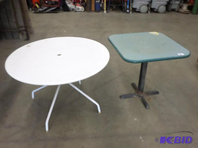 lot 86 image: (2) Steel Framed Tables...
