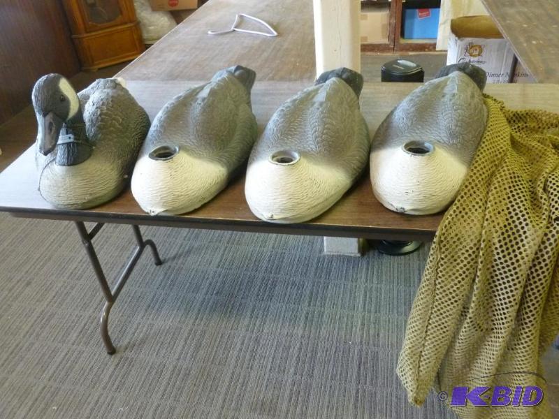 lot 110 image: Lot of four Canada Goose floating decoys, onl...