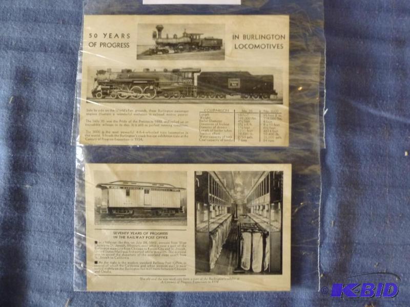lot 115 image: Lot of two vintage Burlington Route - Railroa...