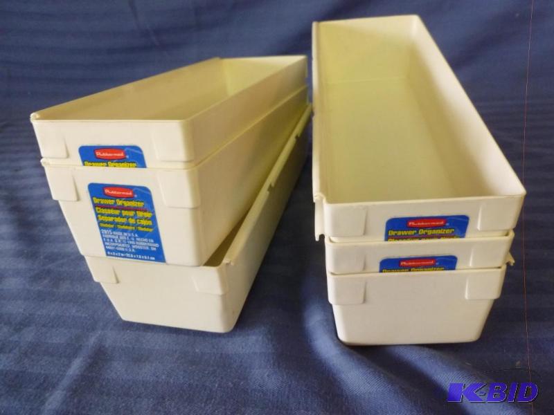 lot 121 image: Lot of six Rubbermaid drawer  small parts or...