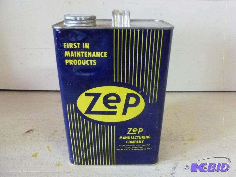 lot 133 image: One gallon metal jug of Zep, about 34 full.&...