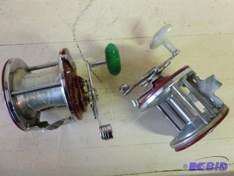 lot 181 image: Lot of two large bait caster fishing reels th...