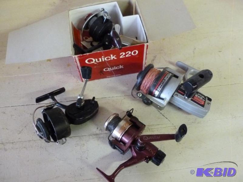 lot 183 image: Lot of four open face fishing reels, D.A.M Qu...