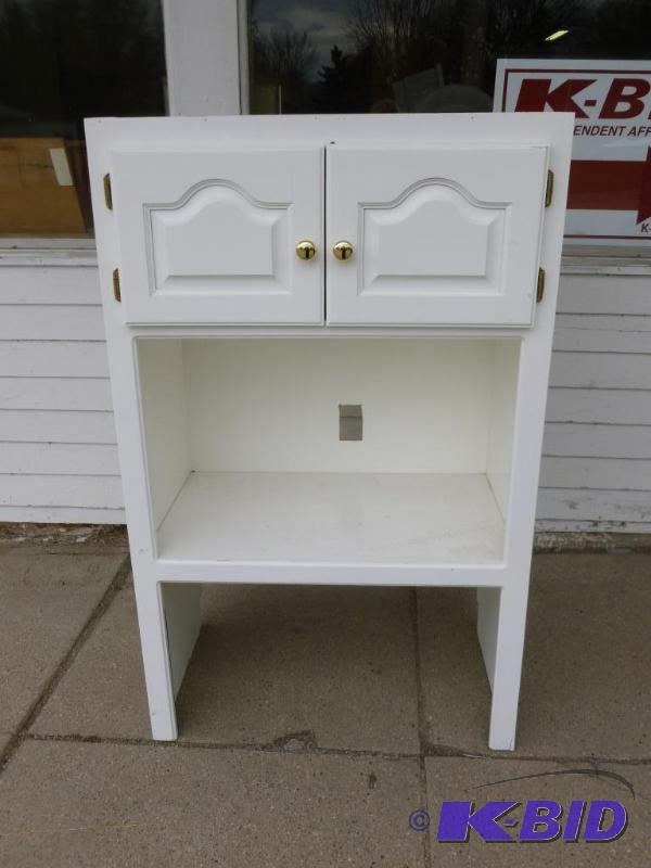 lot 188 image: Wooden shop cabinet, measures about 17 34&qu...