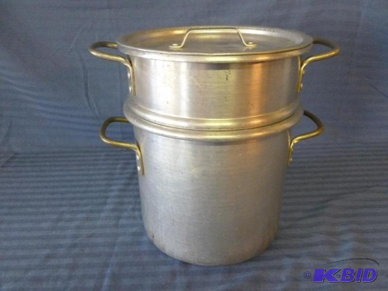 lot 22 image: Heavy duty commercial - aluminum double boile...