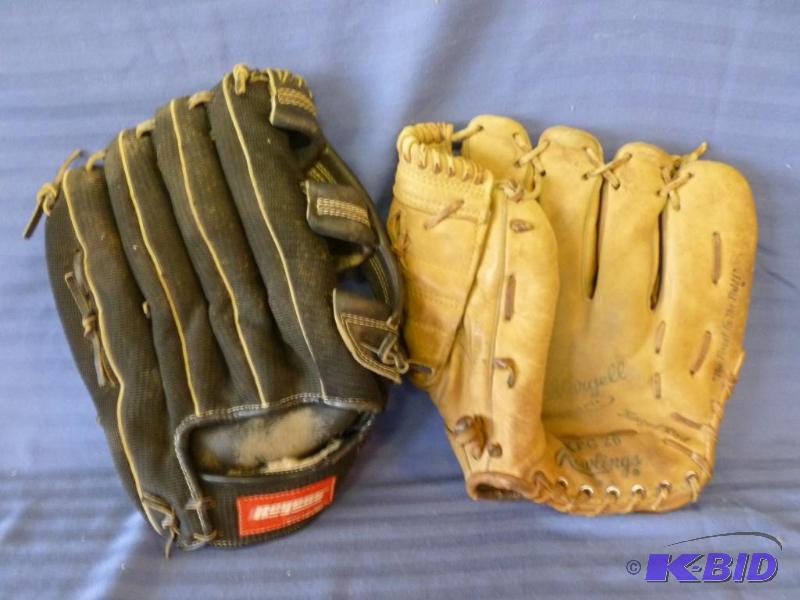 lot 56 image: Lot of two baseball gloves. ...
