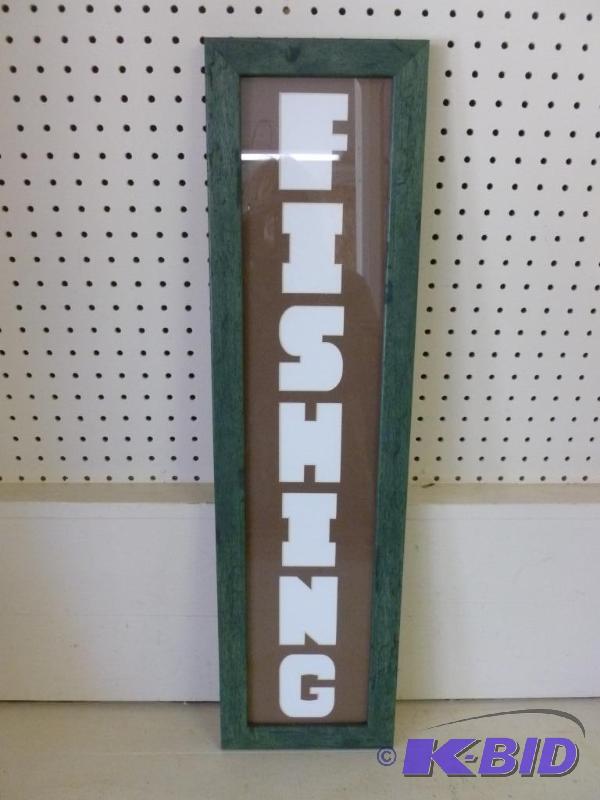 lot 80 image: Fishing themed framed picture frame, measures...