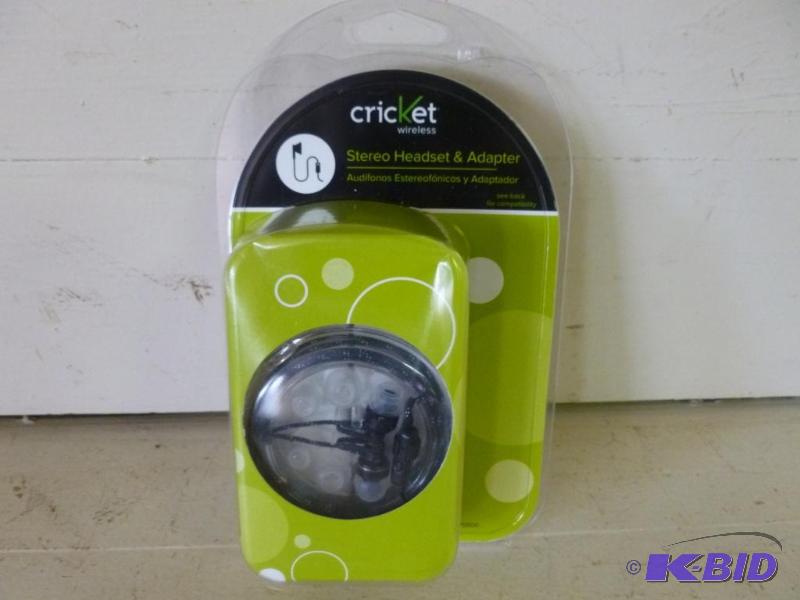 lot 96 image: Cricket Wireless - stereo headset and adapter...