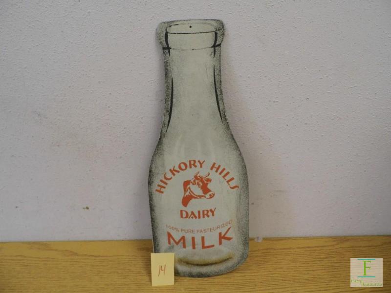 lot 14 image: Hickory Hills Milk Sign
