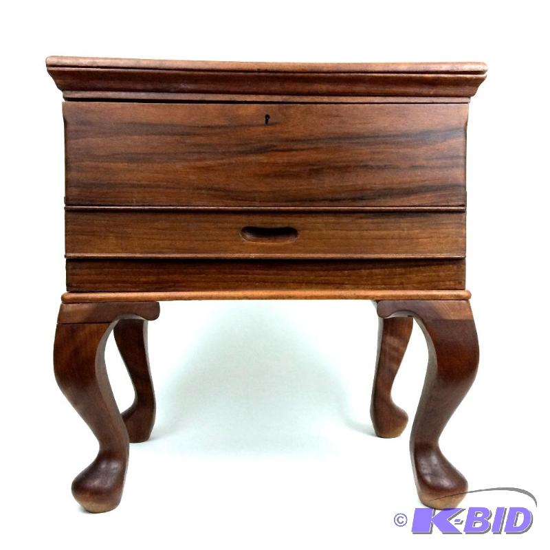 lot 1 image: Large Solid Teak Wood Antique Suffering Moses Hand carved one of a kind Jewelry Armoire