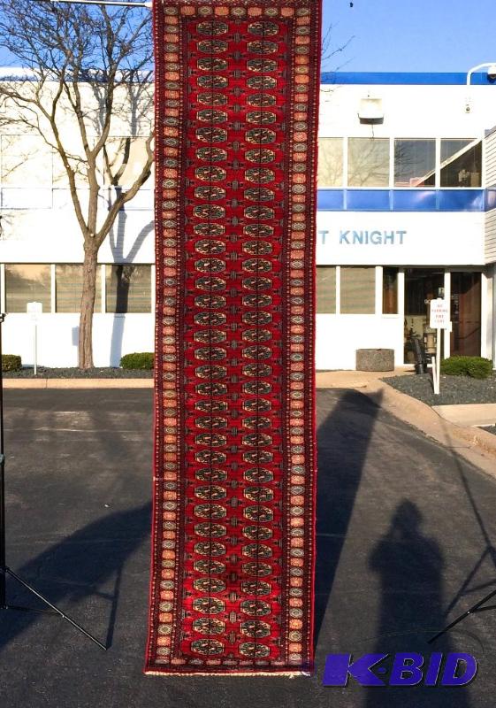 lot 13 image: Stunning vintage circa 1920s 30s Mori Bokhara Carpet Runner Antique Wool