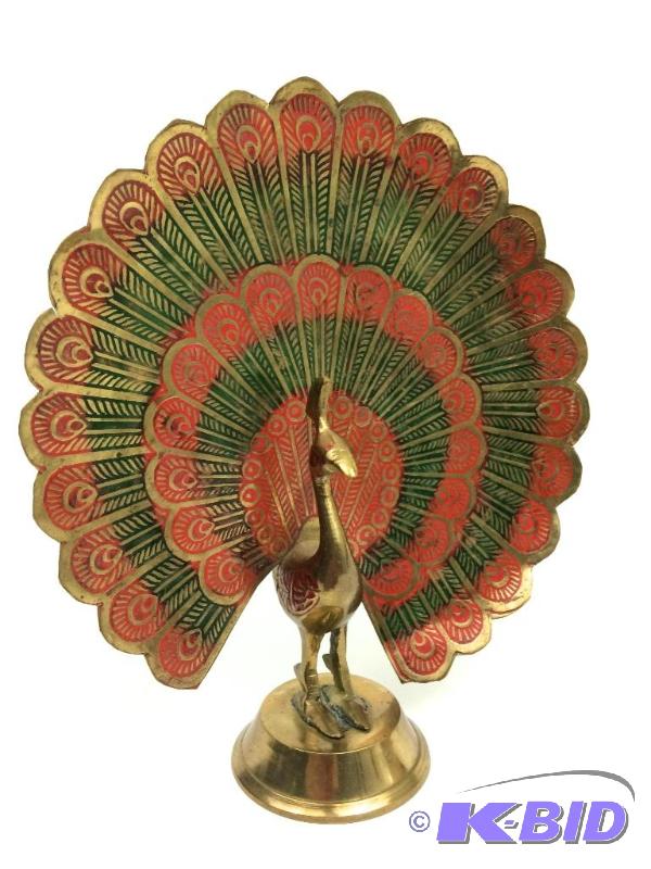 lot 24 image: Vintage Brass decorative Peacock