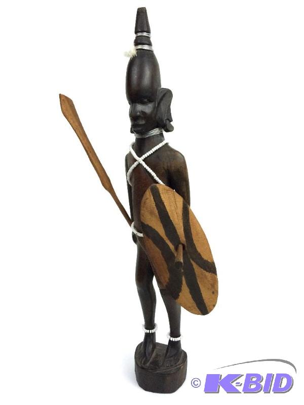 lot 31 image: Rose Wood Primitive African Tribal Man Figure Folk Art