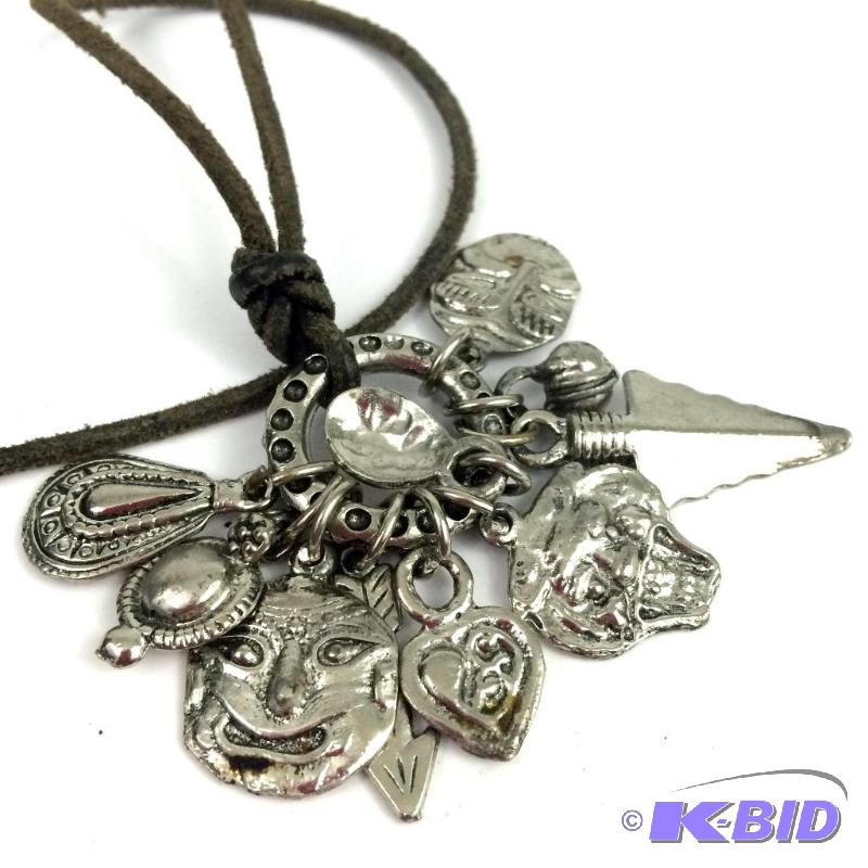 lot 53 image: Cool necklace Leather band too