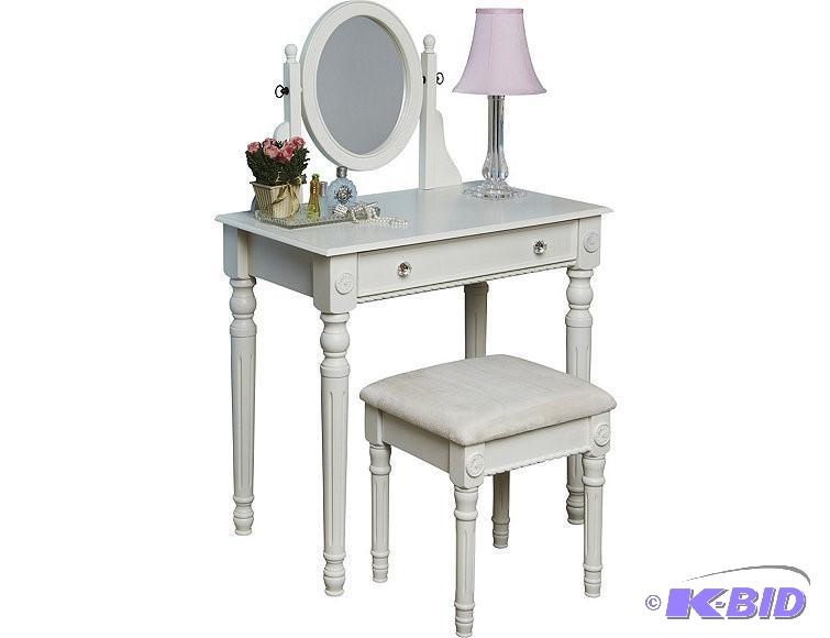 Vanity with Mirror and Stool