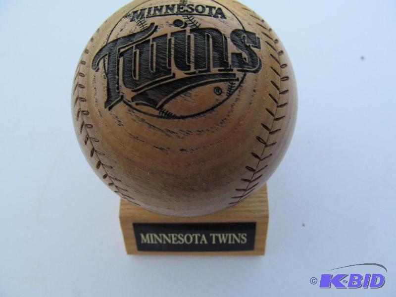 Carved,wood Twins baseball