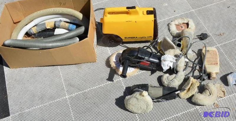 lot 127 image: Eureka mighty mite vacuum Porter Cable buffer...