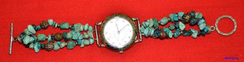 lot 17A image: Sterling silver and Turquoise watch...