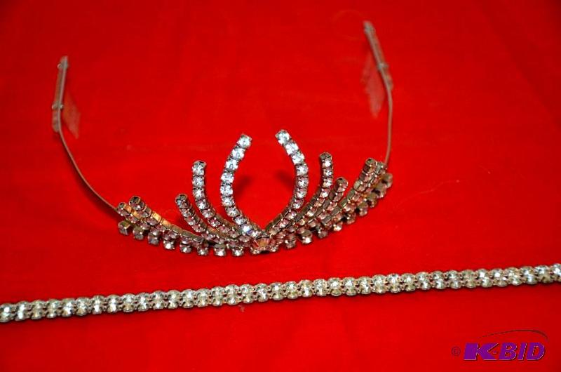 lot 202 image: Princess Crystal Tiara with matching bracelet...